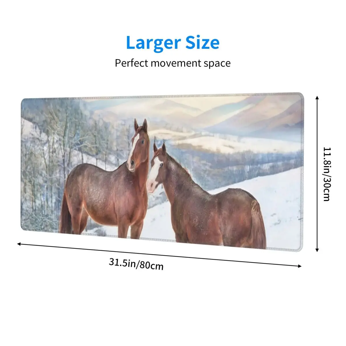 Large Mouse Pad Horses With Snow And Sunset Hills Gamer PC Laptop Mats Keyboard Carpet Computer Gaming Desk Mat