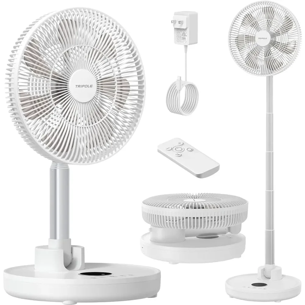 Standing Oscillating Pedestal Fan Rechargeable Battery Operated Quiet Height Adjustable Floor  with Remote Timer