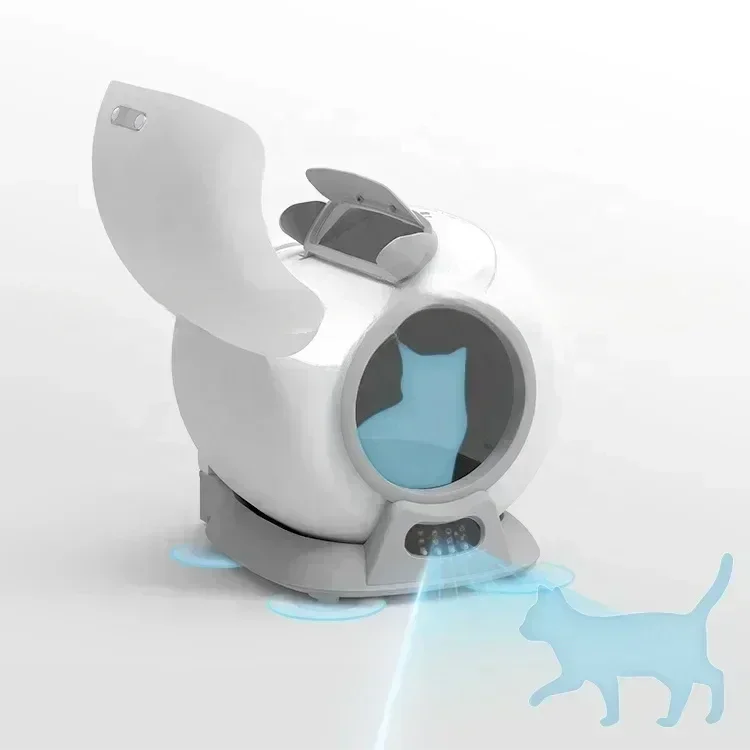 Inodoro inteligente cerrado para gatos, arenero automático, bandeja iluminada, caja de litros autolimpiante para gatos