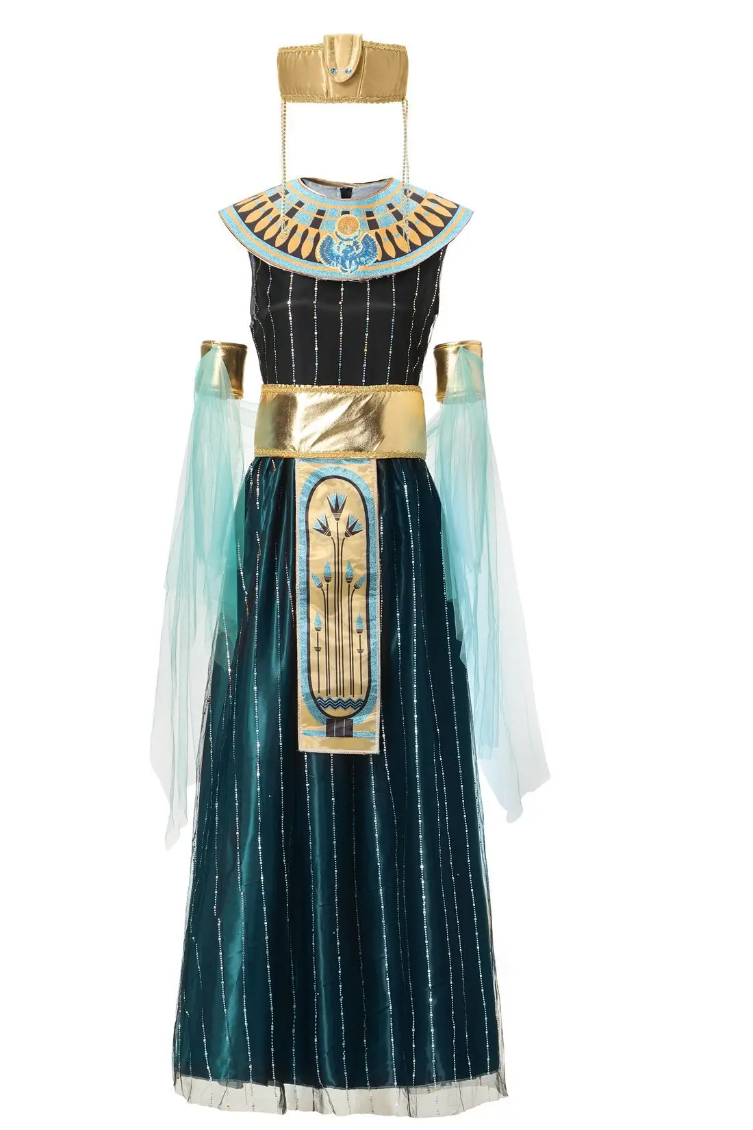 

Girl Women Adult Costume Halloween Ancient Egypt Egyptian Pharaoh Costume Cosplay Party Medieval Party Dress
