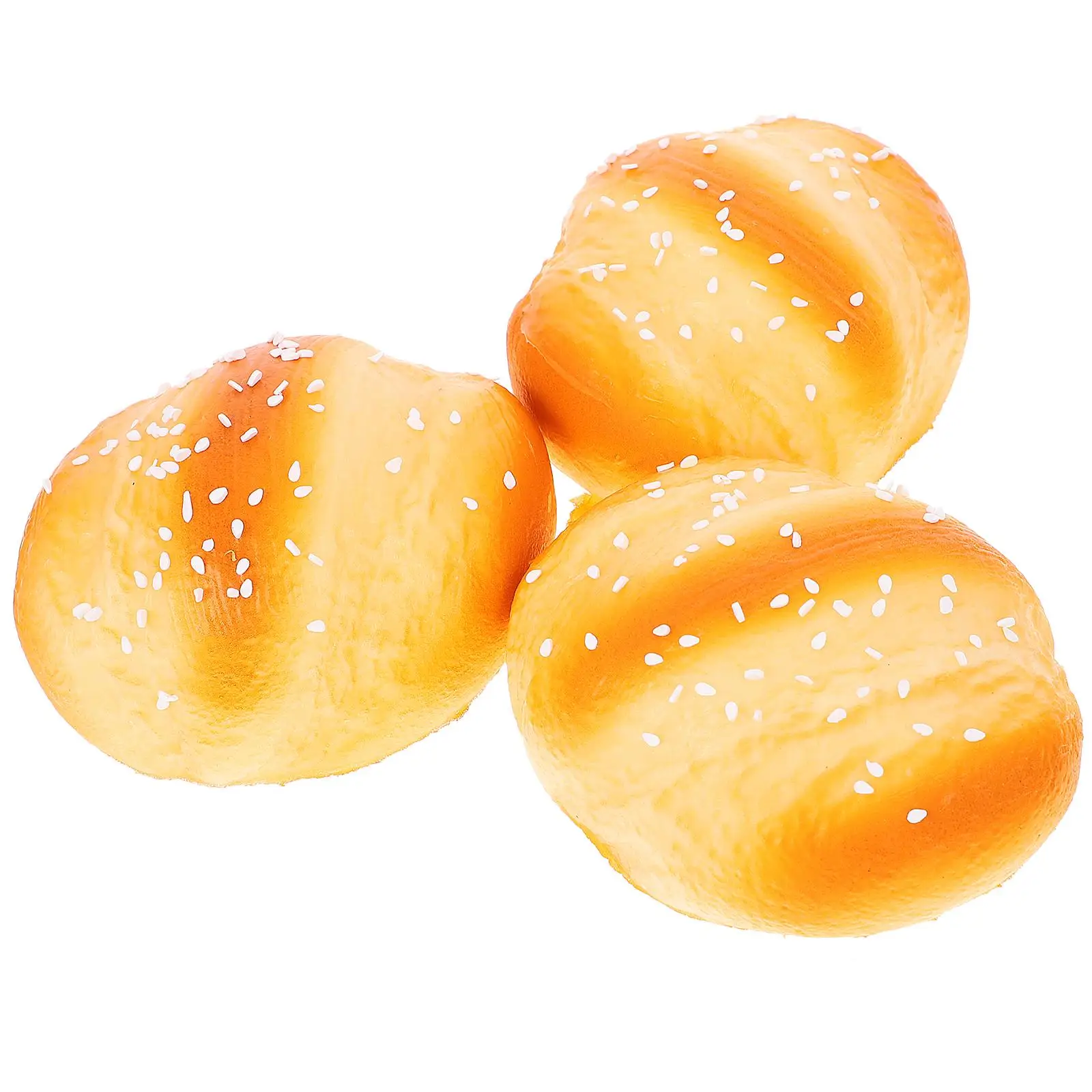 

3 Pcs Simulation Bread Fake Food Display Educational Toy Montessori Learning Aid Baking Ornament PU Material