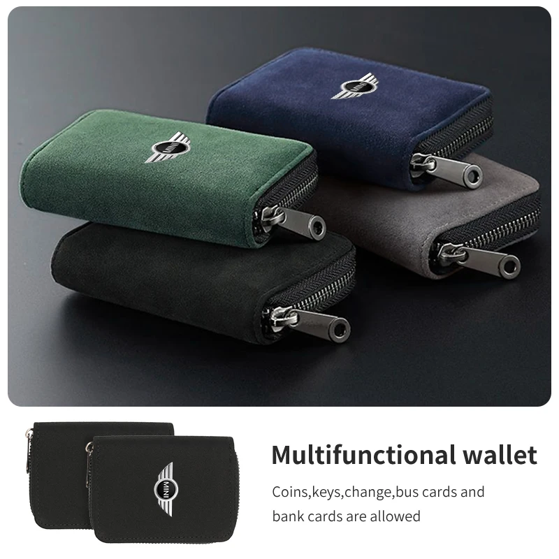 Car Logo Short Wallet Multifunctional Coin Purse Card Holder Gift For MINI Cooper One JCW R56 Countryman Paceman Clubman R58 R59