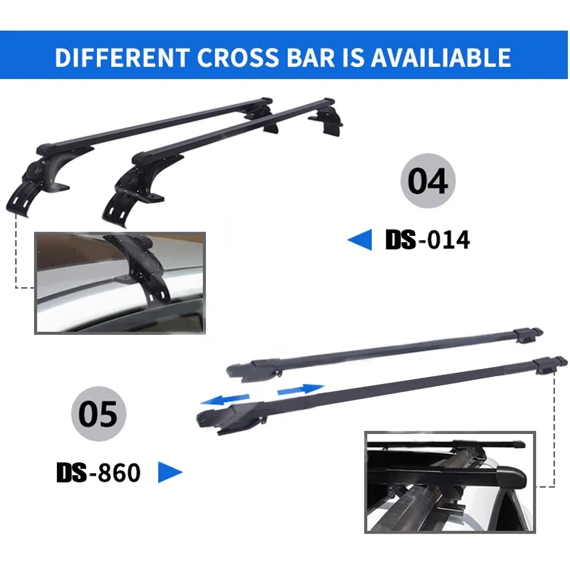 Universal 4x4 Suv Black White Pickup Truck Aluminum Car Luggage Carrier Cargo Roof Rack with Led Light custom