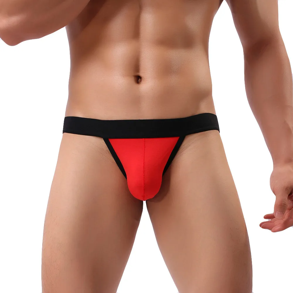 Solid Men\'S Briefs Seamless Cotton Panties Sissy T-Back Underwear Gay Slip Underpant Pouch Thong String Homme Jockstrap Hombre