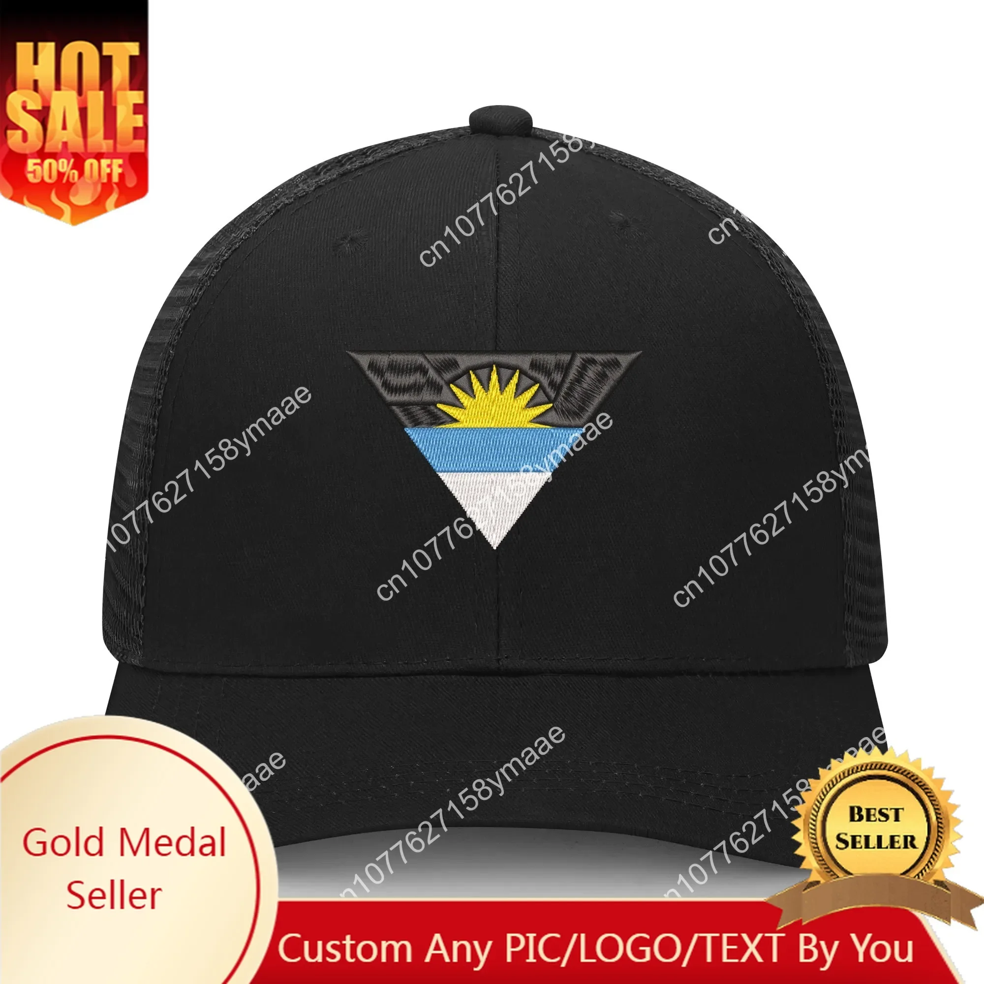 

Antigua and Barbuda Flag Embroidery Hat Mens Womens Sports Baseball Hat Breathable Mesh Summer Headwear Custom Made Caps Logo