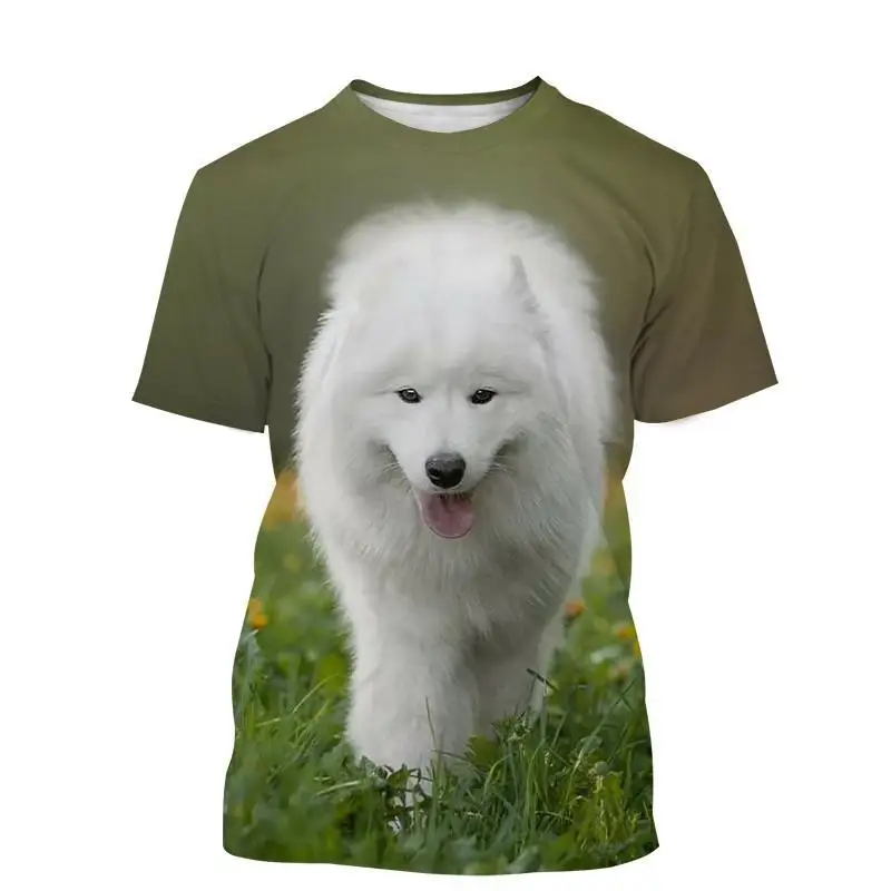 New Samoyed Pet Dog 3D Print T-Shirts Men Women Casual Fashion Streetwear Oversized Short Sleeve T Shirt Kids Tees Tops Clothing