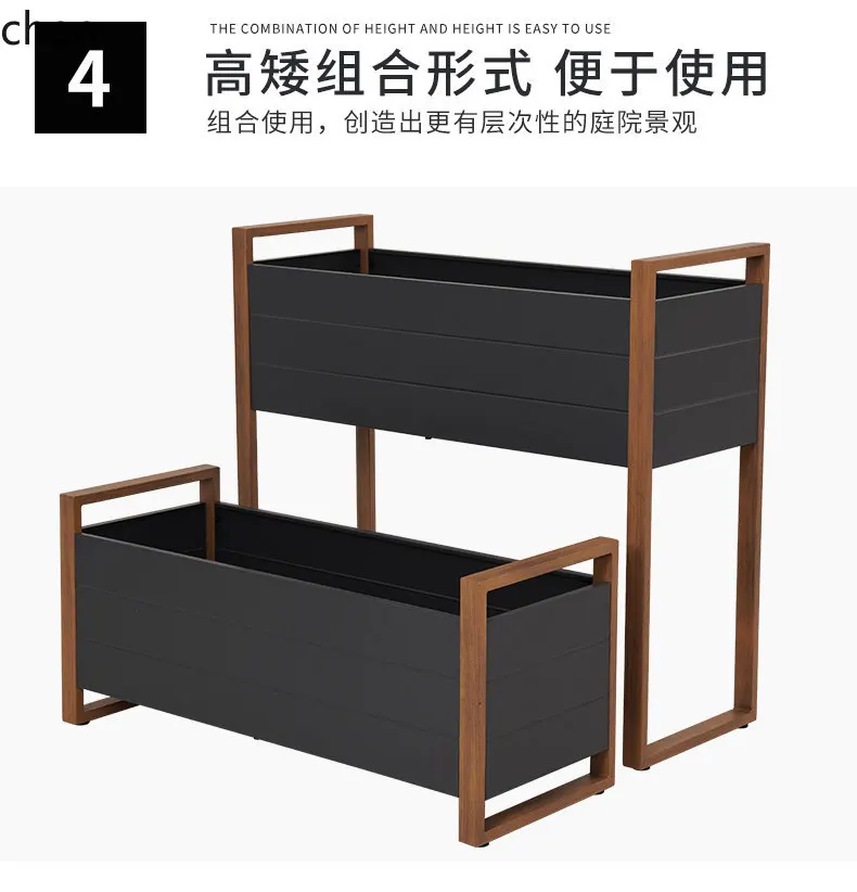 ZML Balcony Flower Stand Outdoor Storage Rack Outdoor Garden Partition Screen Floor-standing Flower Pot Bracket