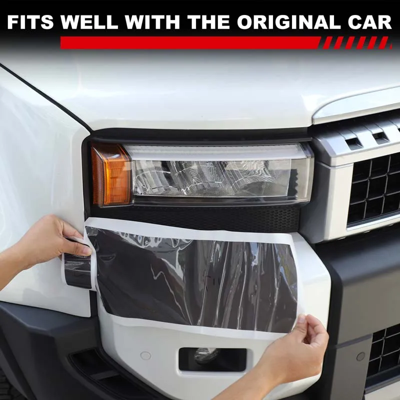 

TPU Black For Toyota Land Cruiser Prado 2024+ Car styling Car Headlight Light Film Sticker Car Exterior Decoration Accessories