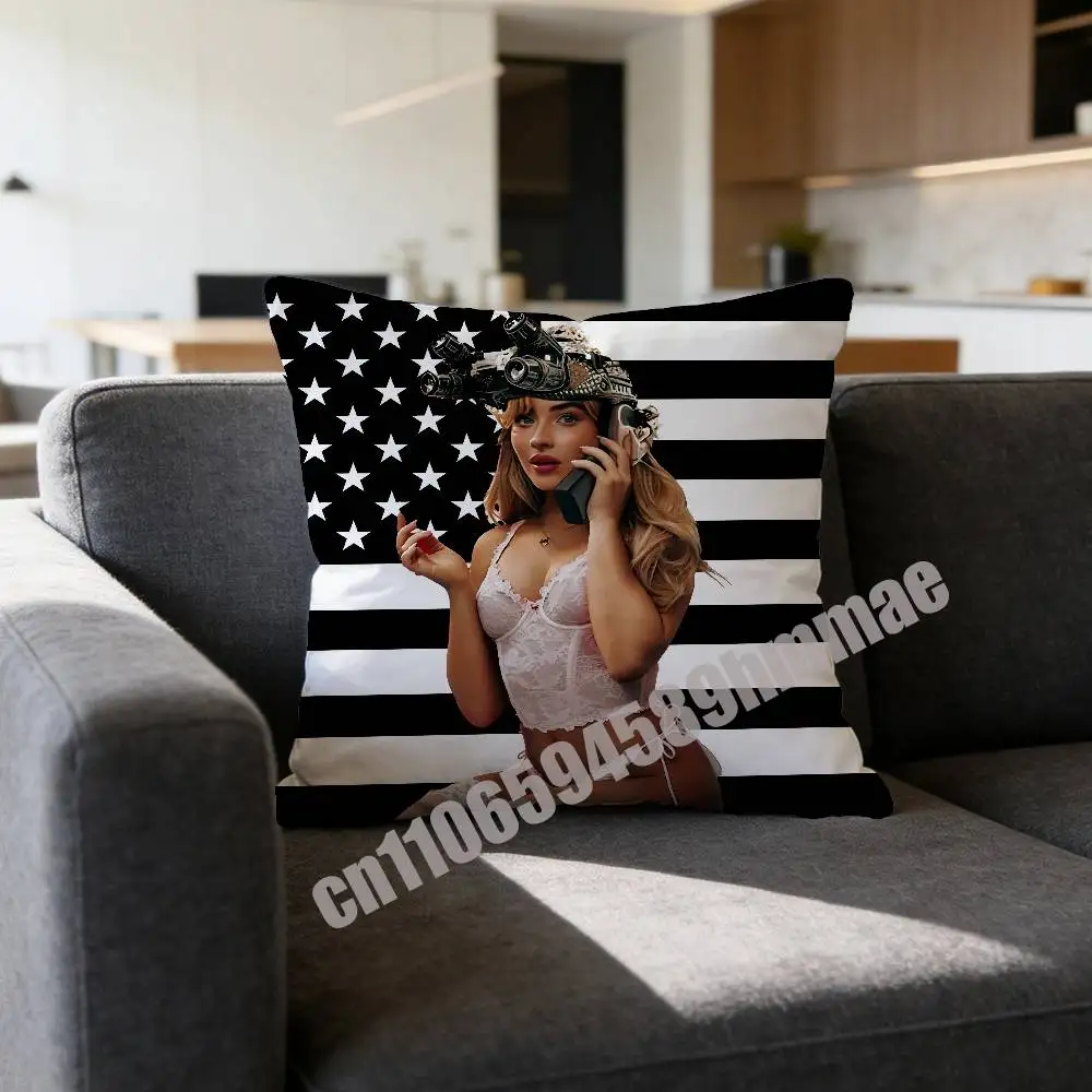 

For Throw Pillow Case Sham 45x45cm 40x40cm Square Car S-Sabrina Carpenter America USA Lesbian Pillowcase Pad Cushion Cover