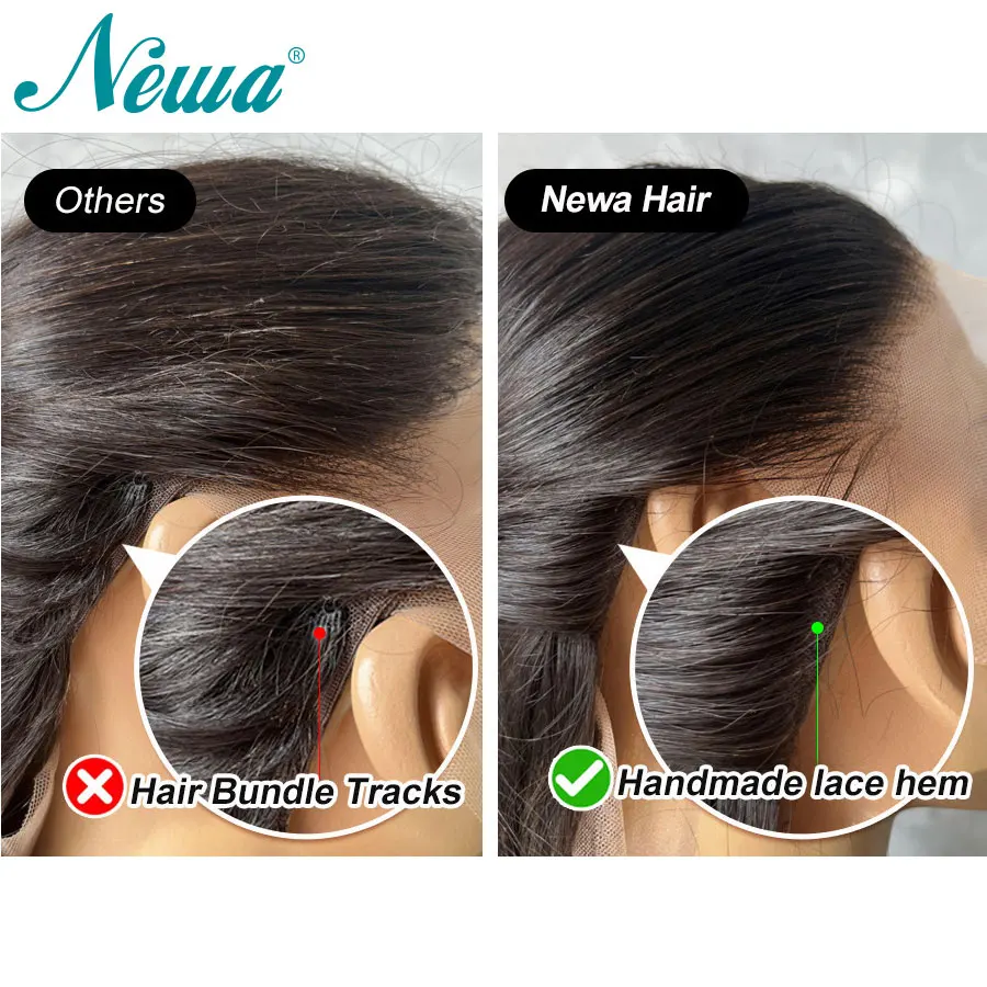 Newa الشعر 13x6 الدانتيل شعر مستعار أمامي قصير بوب شعر مستعار البرازيلي باروكة من شعر طبيعي براون اللون غلويليس شعر مستعار 13x6 الدانتيل الباروكة قبل قطعها للنساء