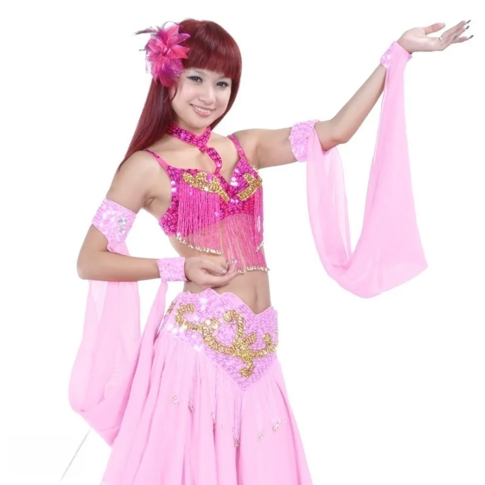 Double Cuff Belly Dance Cuffs Rhinestone Embellished Flowy Chiffon Drape Wrist Cuffs Accessories White Color 1PC Design