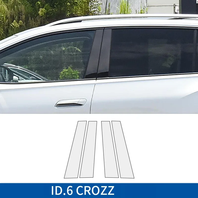 

For Volkswagen VW ID6 ID.6 Crozz X TPU Transparent Film Exterior Windows BC Center Pillar Trim Strip Car Sticker Car Accessories