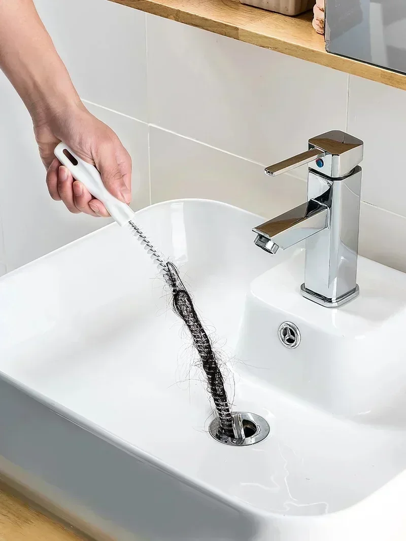 1PC Pipe Dredging Brush Bathroom Hair Sewer Sink Cleaning Brush Drain Cleaner Flexible Cleaner Clog Plug Hole Remover Tool