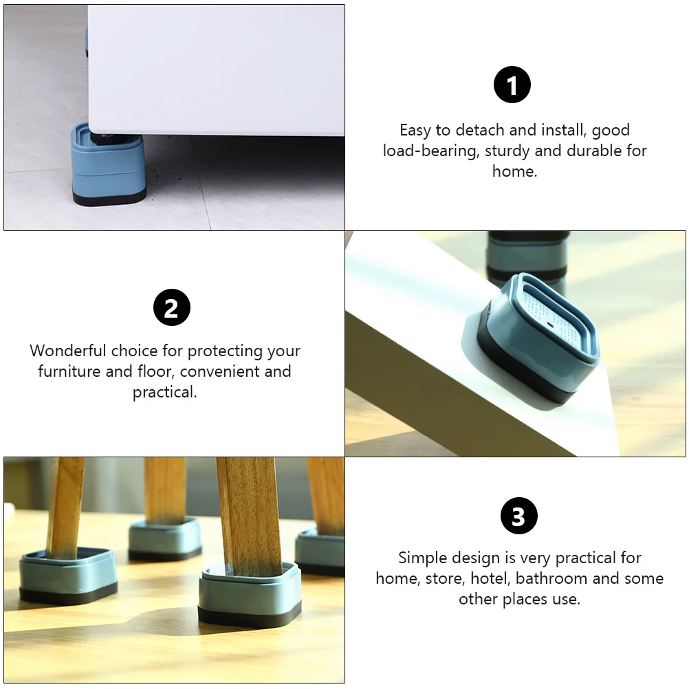 

4pcs Anti-Slip Anti-Vibration Pads Durable Furniture Floor Protector Shockproof Base Pads For Chairs Tables Home Hotel Use Blue