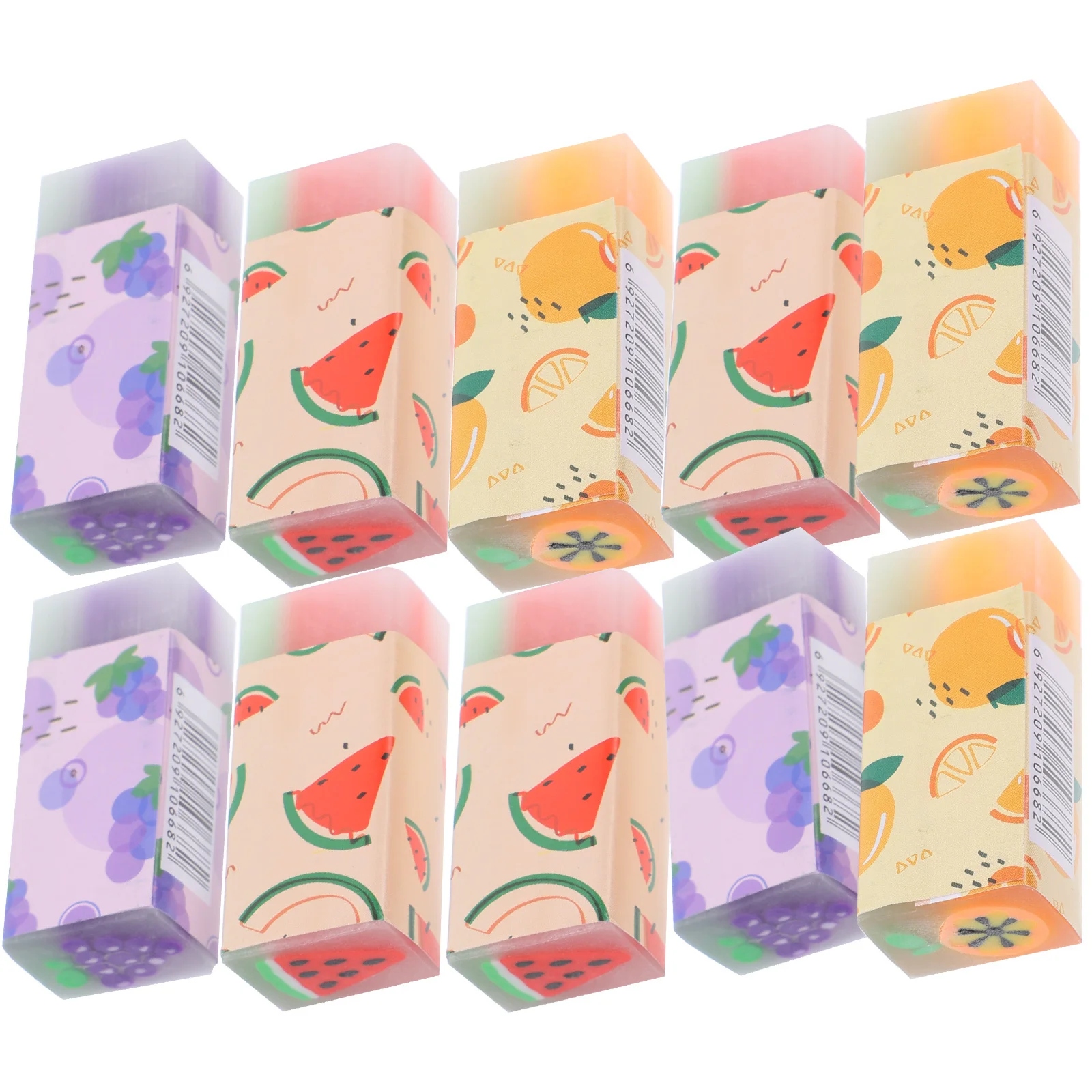 

12 Pcs Sandwich Fruit Eraser Pupils Erasers for Shaped Pvc Classroom Prizes Students