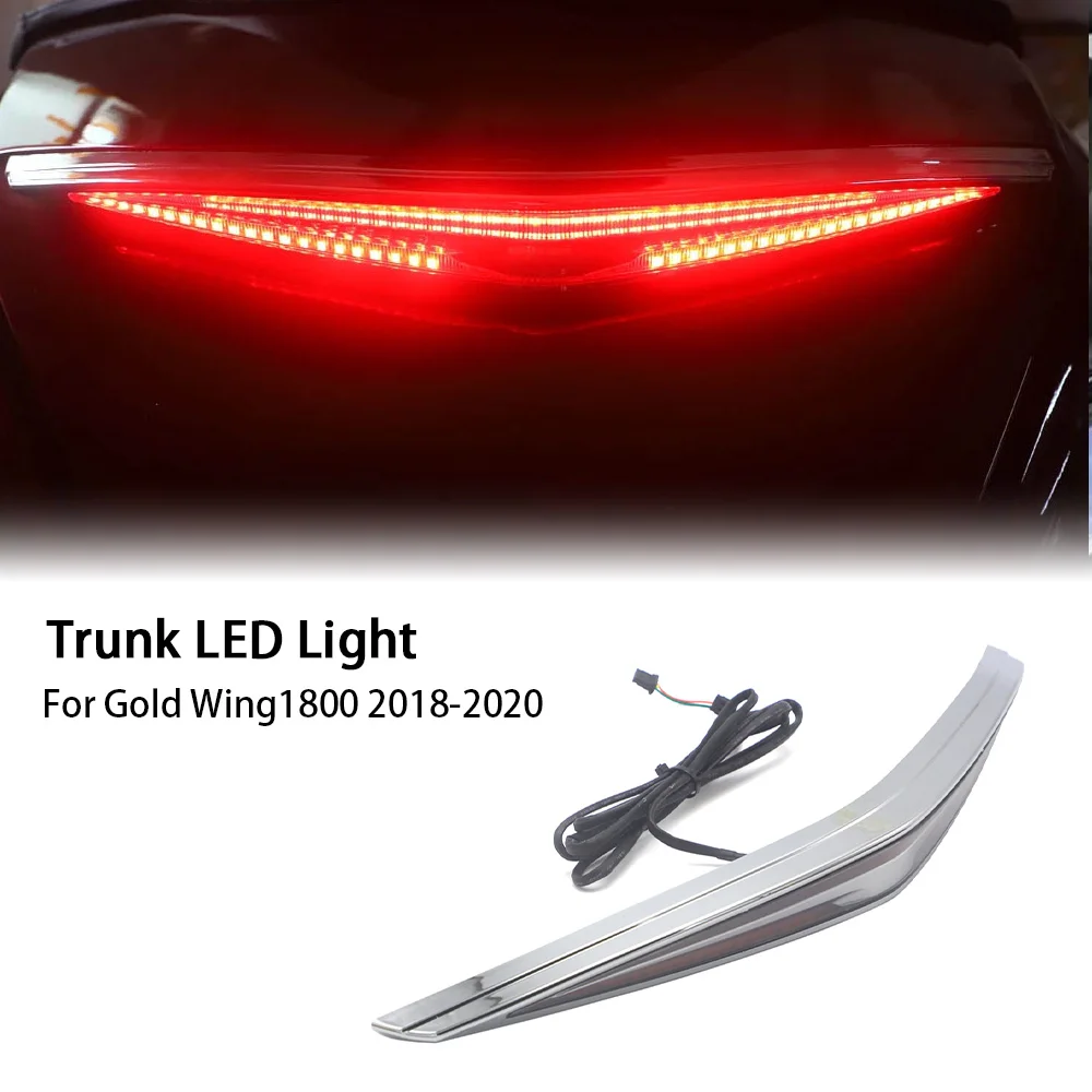 

Motorcycle ABS Trunk Spoiler LED Red Rear Brake Light Turn Signal For Honda Goldwing GL1800 2018-2020