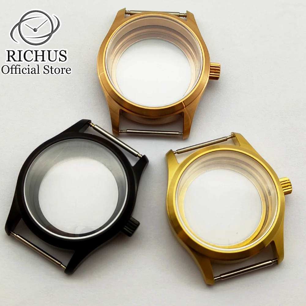 RICHUS 36mm/39mm Watch Case fit NH35 NH36 NH34 ETA2824 PT5000 movement Silver Black Gold Rose gold sterile sapphire glass