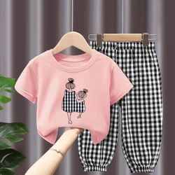 Set estivi abbigliamento per bambini ragazze madre bambini vestiti per bambini t-shirt in cotone moda carina pantaloni superiori 2 pezzi vestiti per bambina