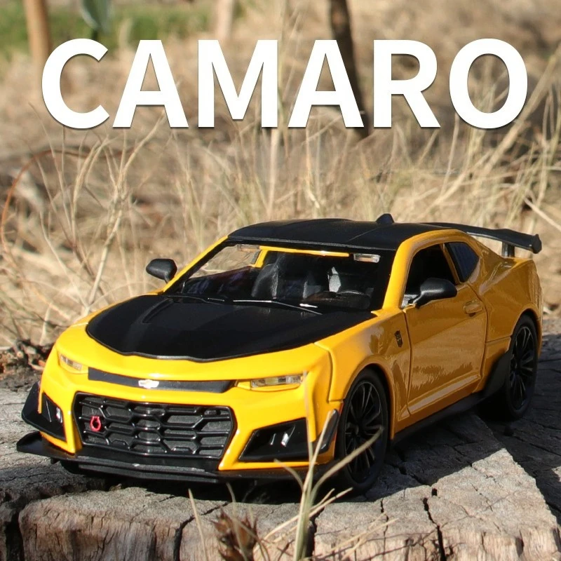 

1:24 Chevrolet Camaro Alloy Diecast Model Toy Car Sound And Light Pull Back Metal Car Simulation Collection Gifts Toys Boy