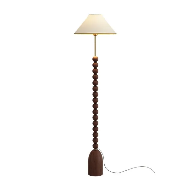 

Wabi Sansi retro living room bedroom study atmosphere light all solid wood walnut high-end French medieval floor lamp