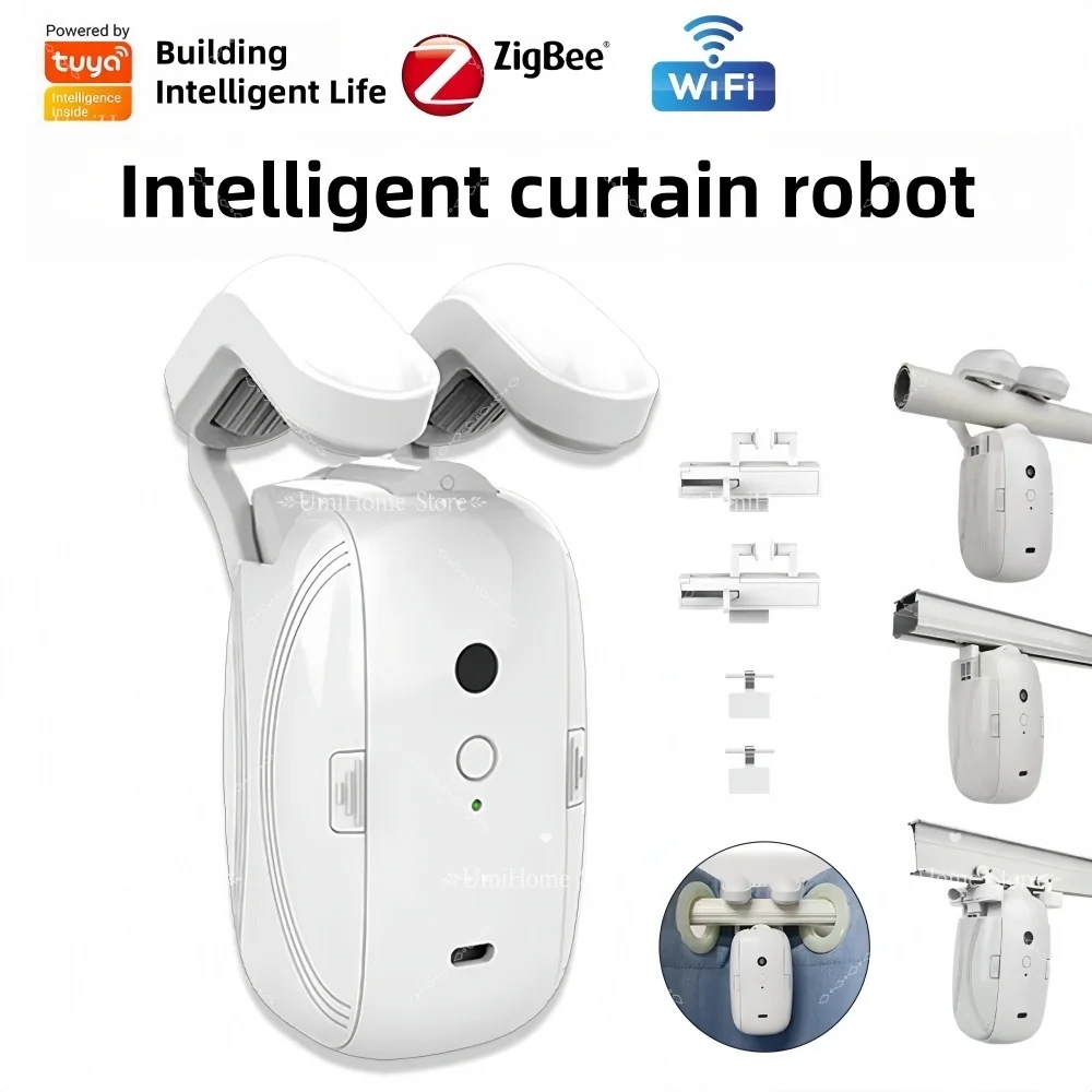 

Умный робот для штор с управлением через приложение Tuya, Wi-Fi, автоматический интеллектуальный компаньон для штор, без трека, электрический мотор для штор ZigBee