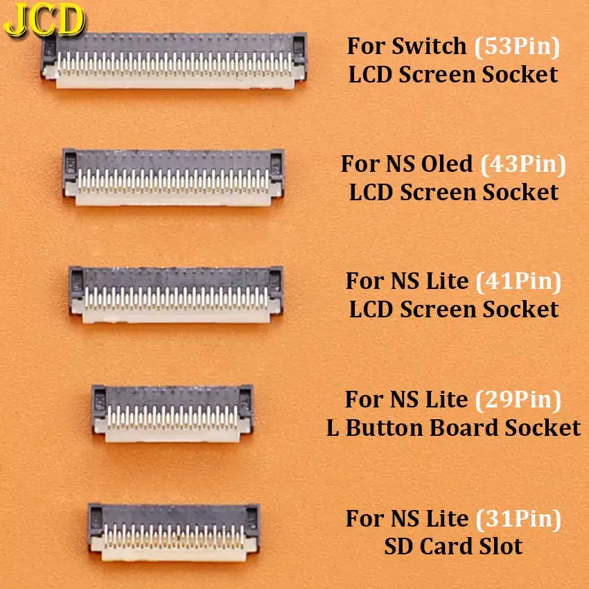 

29/31/41/43/53Pin FPC SD Card Slot L Button Board FPC Socket LCD Screen Flex Cable Clip Ribbon Connector For Switch NS Oled Lite