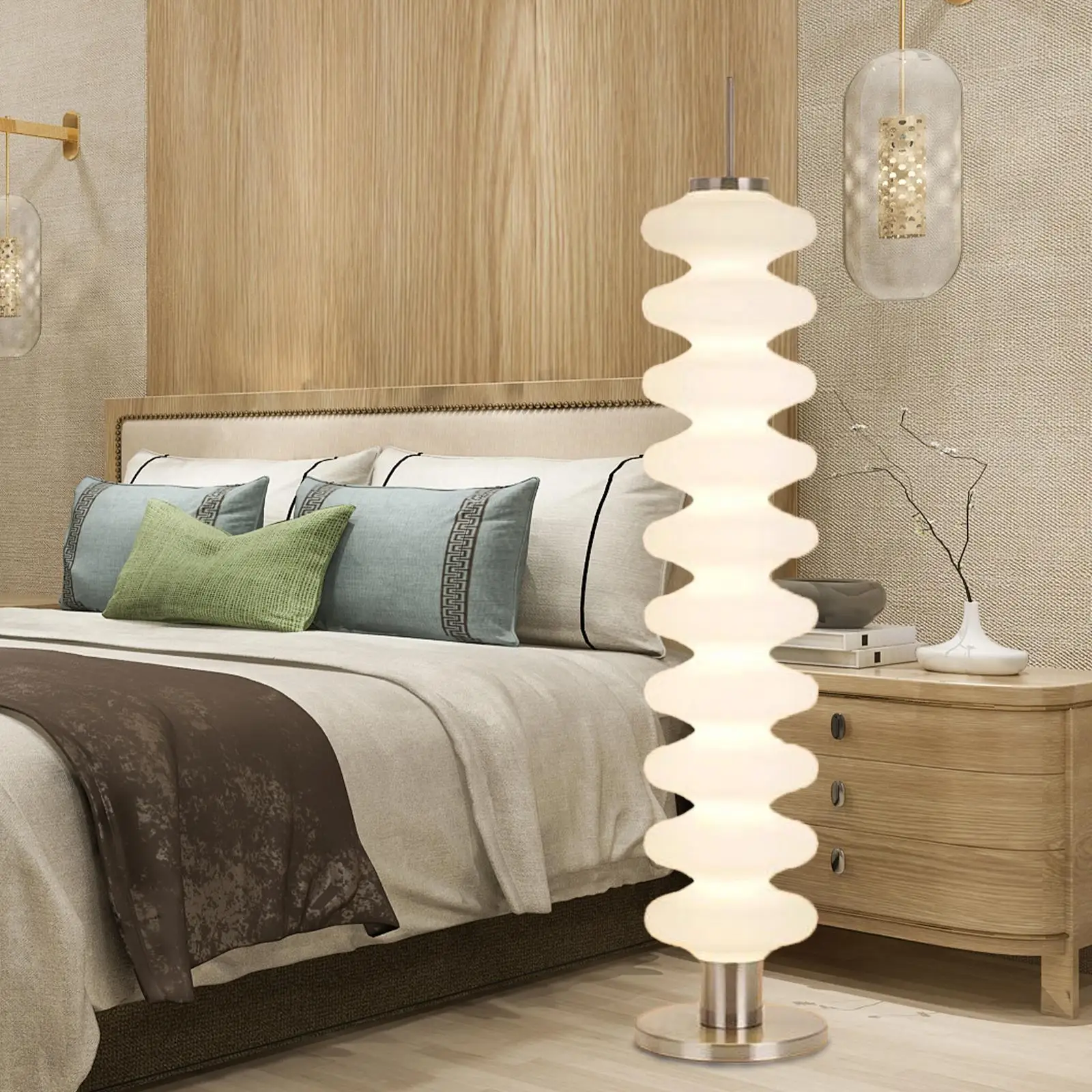 مصباح أرضي قائم من الأكريليك غطاء خفيف لغرفة المعيشة الحديثة