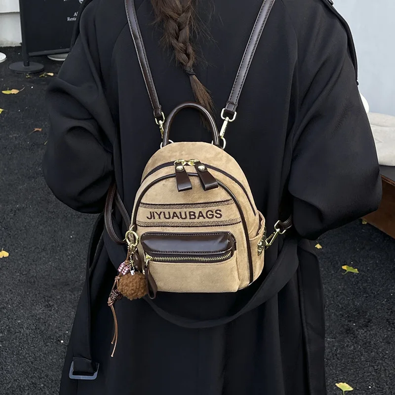 محفظة ظهر عصرية 2 في 1 قابلة للتحويل 2022، حقيبة كلاسيكية من جلد الغزال غير اللامع للنساء، حقيبة ظهر كروس للاستخدام اليومي