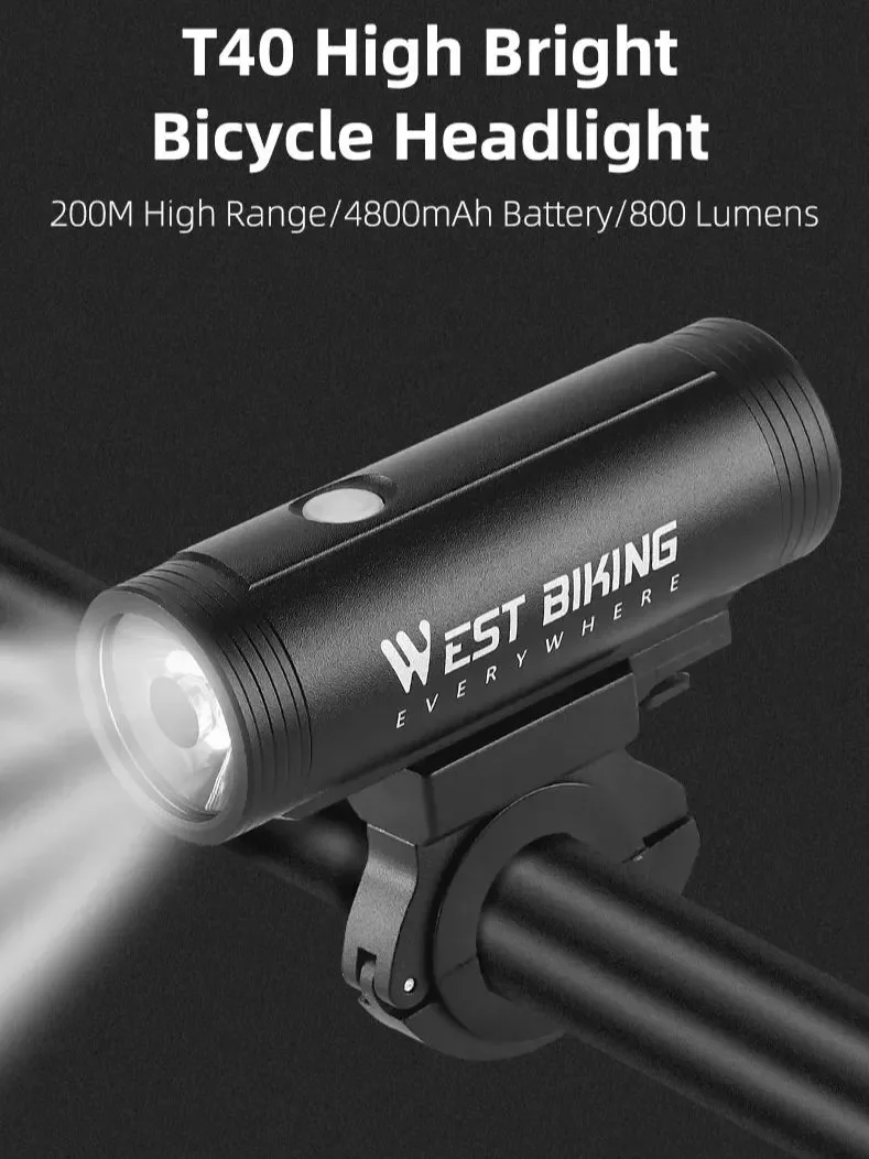 AliExpress West Biking WEST BIKING Ultralight Bike Headlight USB Rechargeable Waterproof Flashlight Portable MTB Road Bicycle Front Cycling Lamp