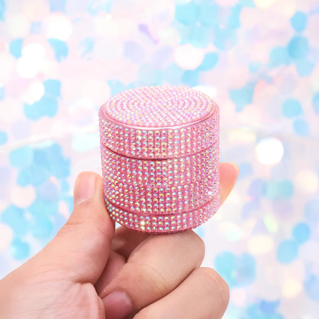 

5 шт., алюминиевая мельница для трав с блестящим розовым сердцем, 4 предмета, 40 мм, яркий подарок для девочек, аксессуары для курения подруги