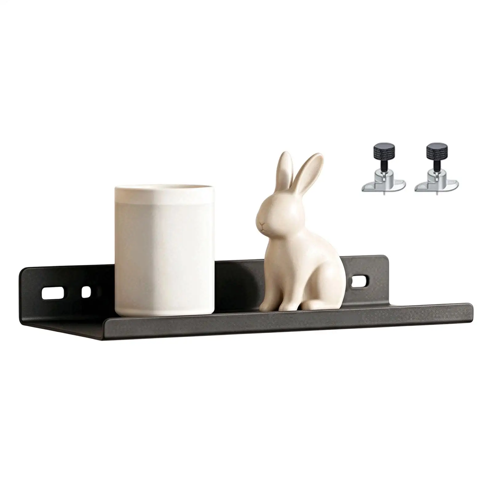 Acoustic Panels Shelf No Drilling 10kg Load Floating Display Rack Wall Mount Organizer Shelf for Home Kitchen Garage Workshop