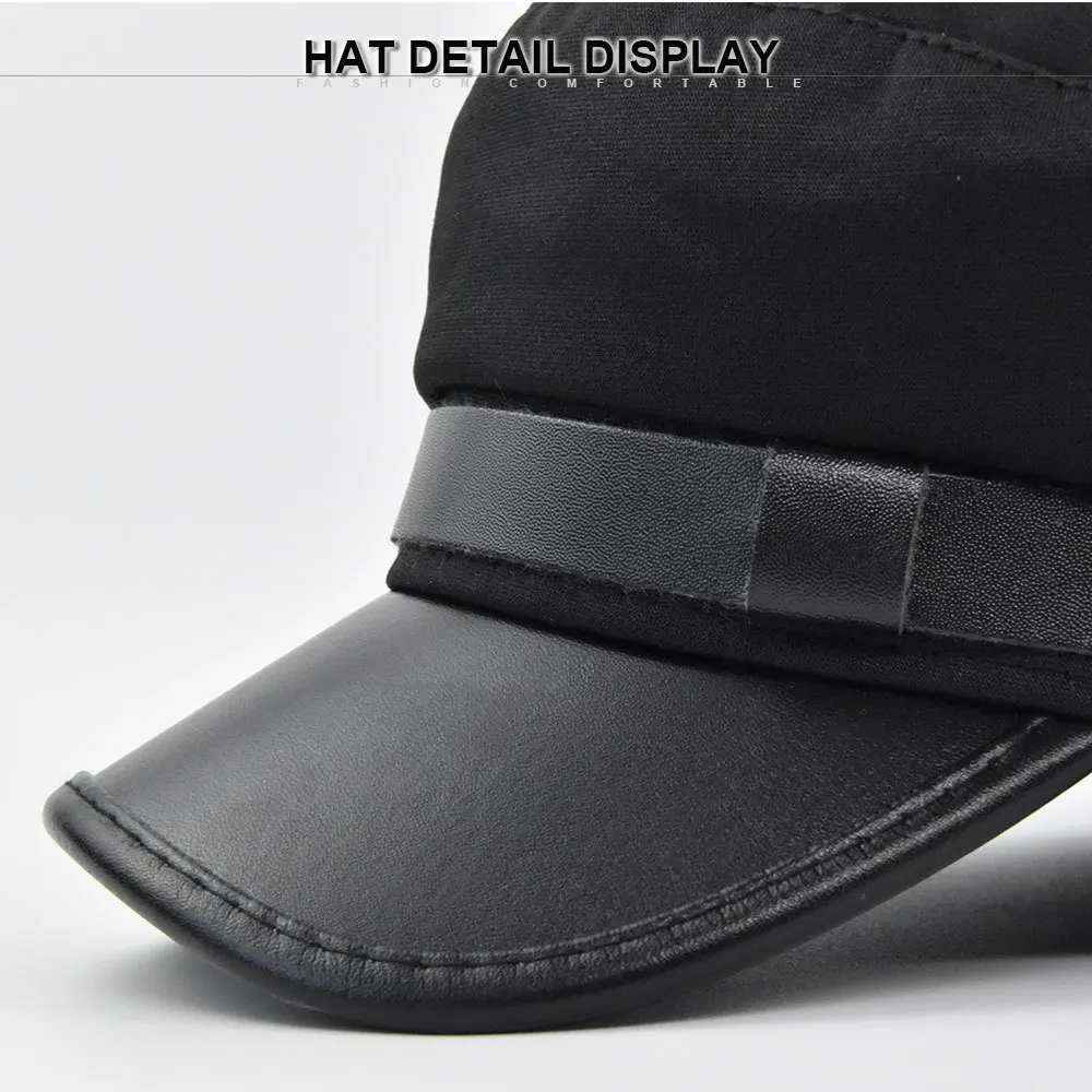 Flache Kappe im Vintage-Stil, Marineblau, Britischer Stil, Flacher Schirmmütze, Achteckige Kappe, Warme Herbst-Winter-Mütze für Outdoor und Reisen