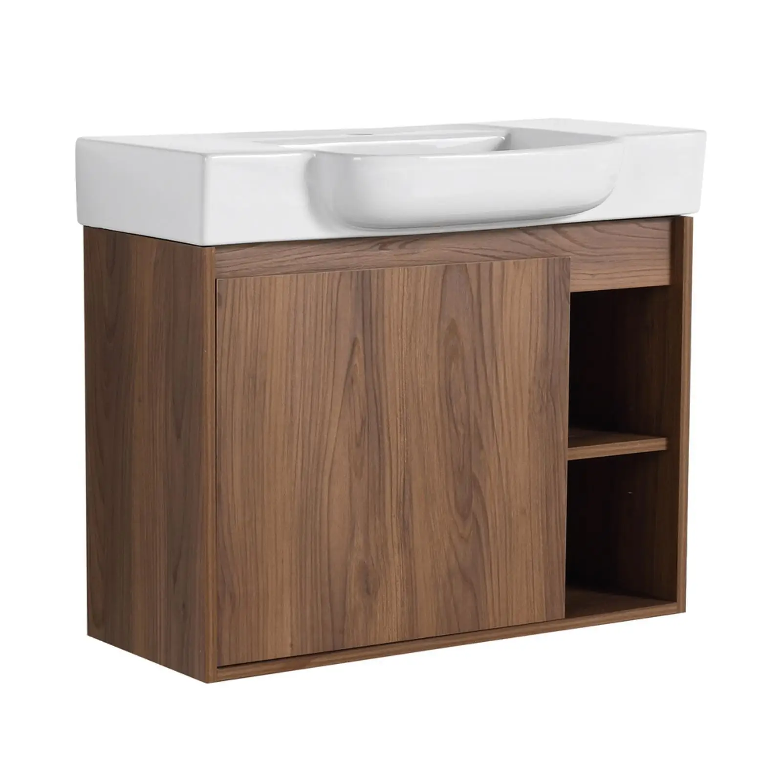 

Современная тумба для ванной с белой керамической раковиной и местом для хранения, мебель для небольшой ванной комнаты