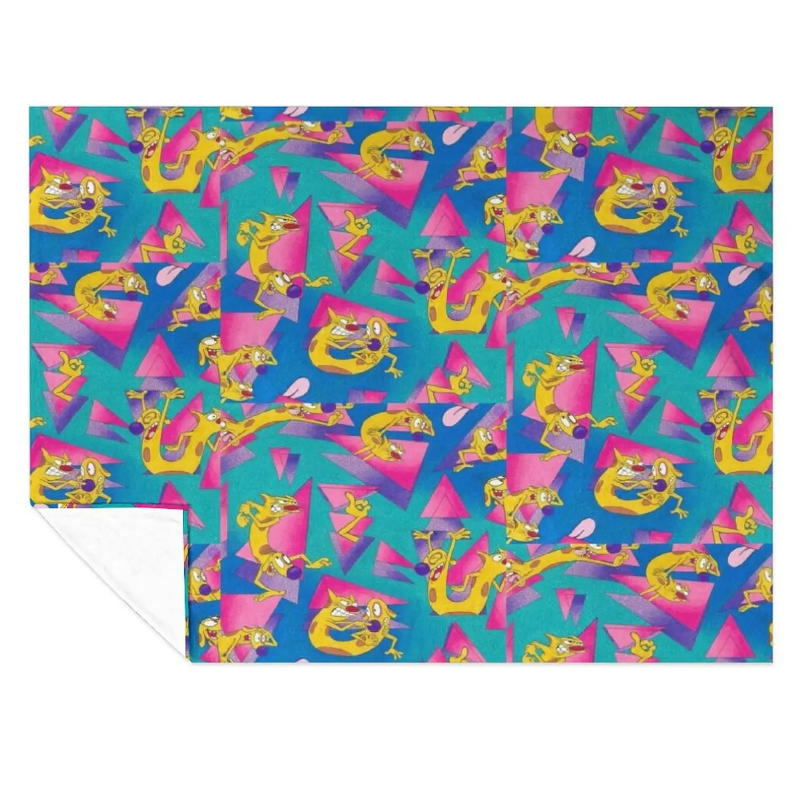 

Catdog 90s pattern Nickelodeon Throw Blanket valentine gift ideas Custom Furrys Decorative Throw Blankets