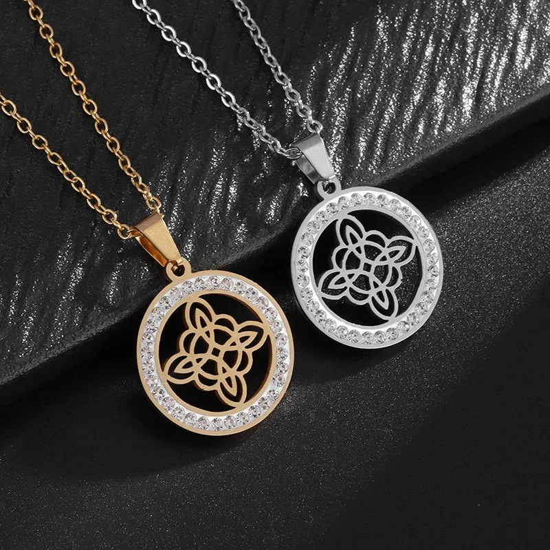 Exquisite Zircon Witchcraft Witch Knot Pendant Necklace for Women Fashion Trend Supernatural Lucky Jewelry Girl Gift