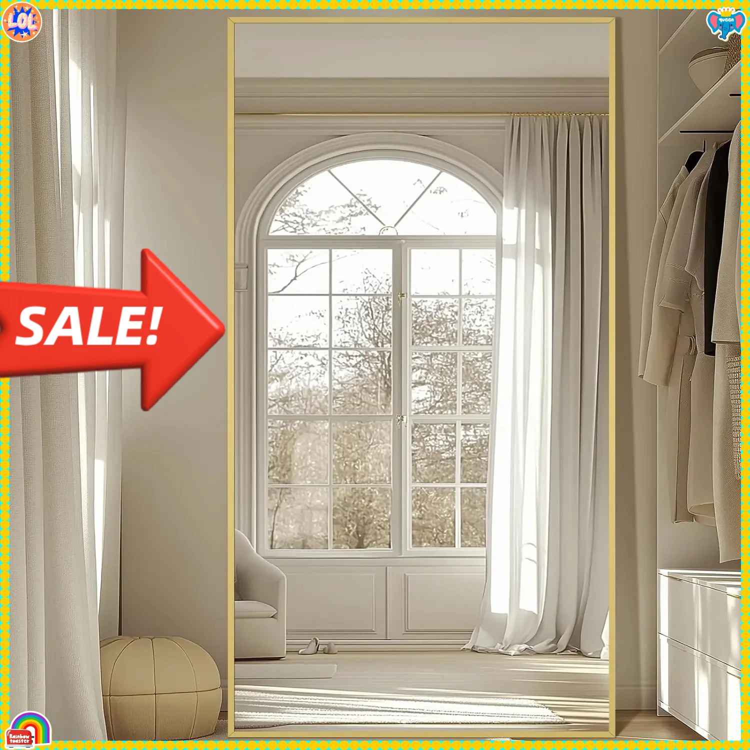 

Бестселлер: Большое 82-дюймовое арочное напольное зеркало с подставкой, для настенного крепления