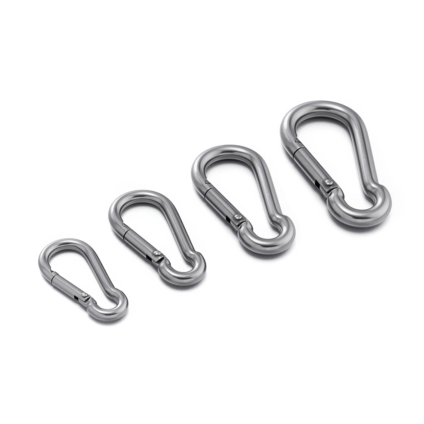 2pcs Spring Hook Quick Link Spring Snap Carabiner Stainless Steel 40 50 60 70mm Lock Ring Hook Climbing Safety Buckle image 5