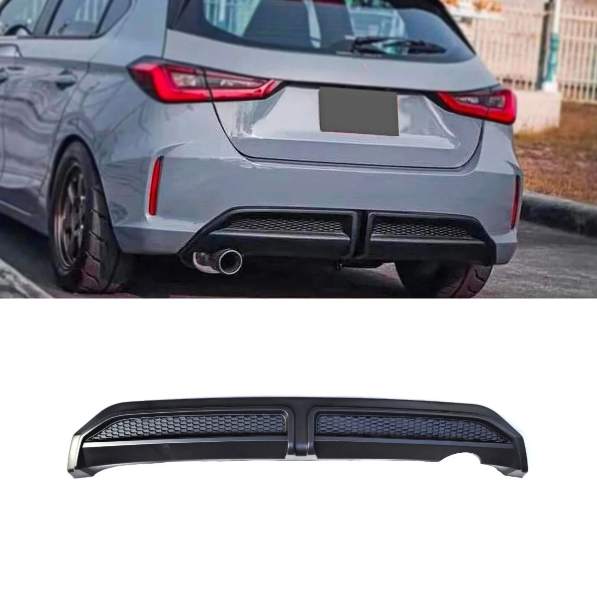 Car Rear Bumper Spoiler Bumper Guard Protector Cover Apron Body Kit For Honda City Hatchback 2020-2022 Car Accessories