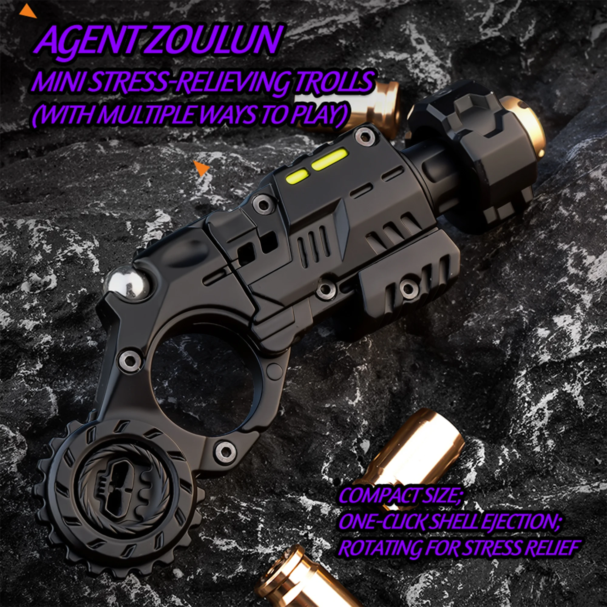 Metalowy pistolet zabawka redukujący ciśnienie. Nowatorska zabawka, która toczy się popularą siecią sławą, to mała zabawka w kształcie pistoletu, który można strzelać z niego. Metalowy EDC