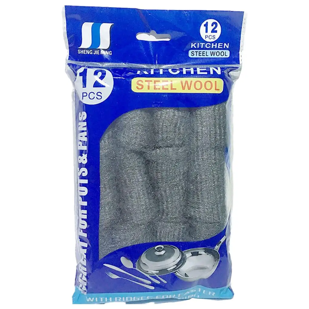 12pcs/set Efficient And Durable Steel Wool For Kitchen Cleaning Tasks Easy To Kitchen Steel Wool As Shown