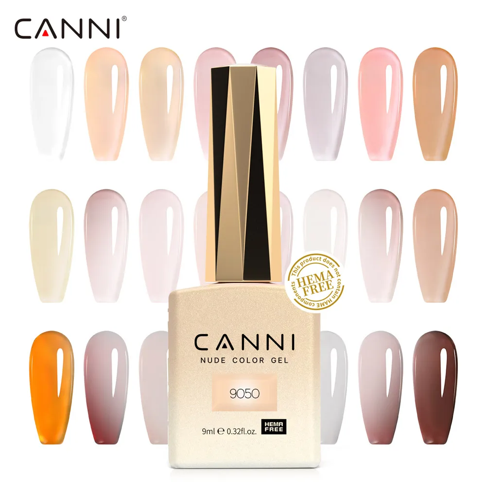 CC3 Canni HEMA FREE Nail Gel Polish 9ml Jelly Color Transparent Semi Permanent Natural Nude Collection French Nail Gel Lacquer