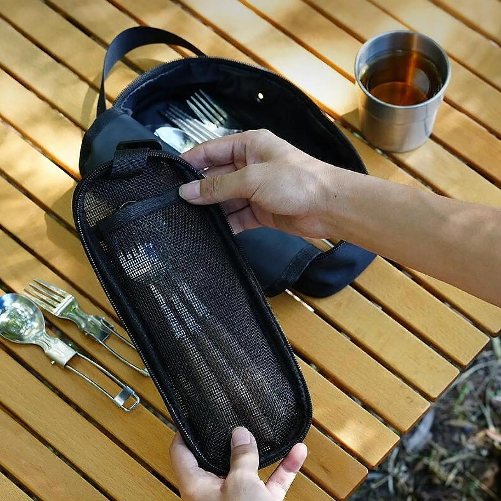 Cutlery Bag Kitchen Ware Storage Bag Tableware Storage Package Camping Cookware Storage Bag for Barbecue Outdoor Backpacking