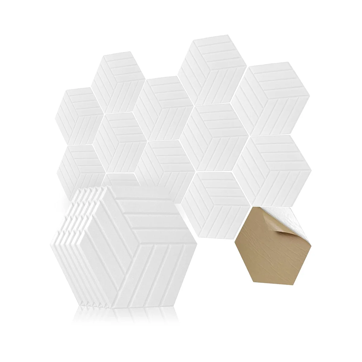 Sound Proof Panels Hexagon Self-Adhesive,12 Pcs Acoustic Panel, Sound Dampening Panel for Studio Office Home,2