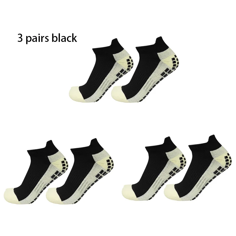 3 pairs of classic short football socks women non slip socks, sweat absorbing towel bottom sports soccer socks