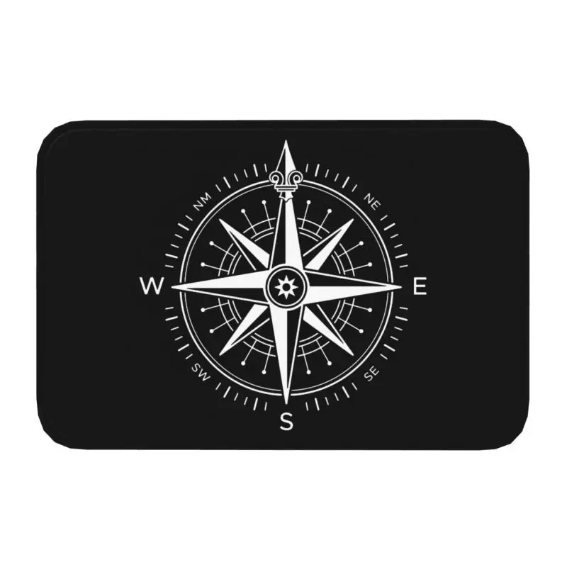 Custom Vintage Nautical Compass Doormat Non-Slip Entrance Kitchen Bath Mats Captain Anchor Boat Living Room Rug Carpet Footpad