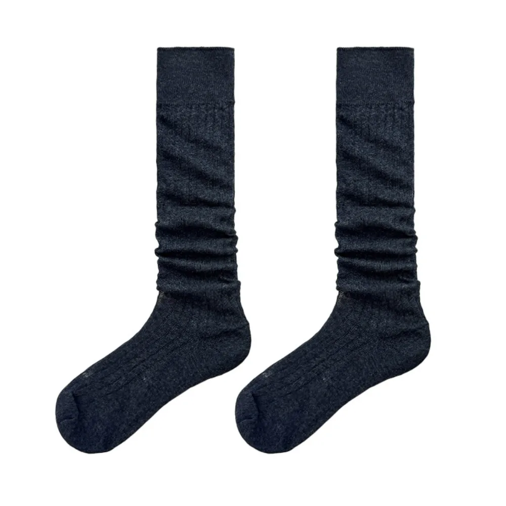 

Miu Style Fashion Lolita JK Calf Socks Cotton Thin Thin Long Socks Solid Color Breathable Mid-tube Stocking Women
