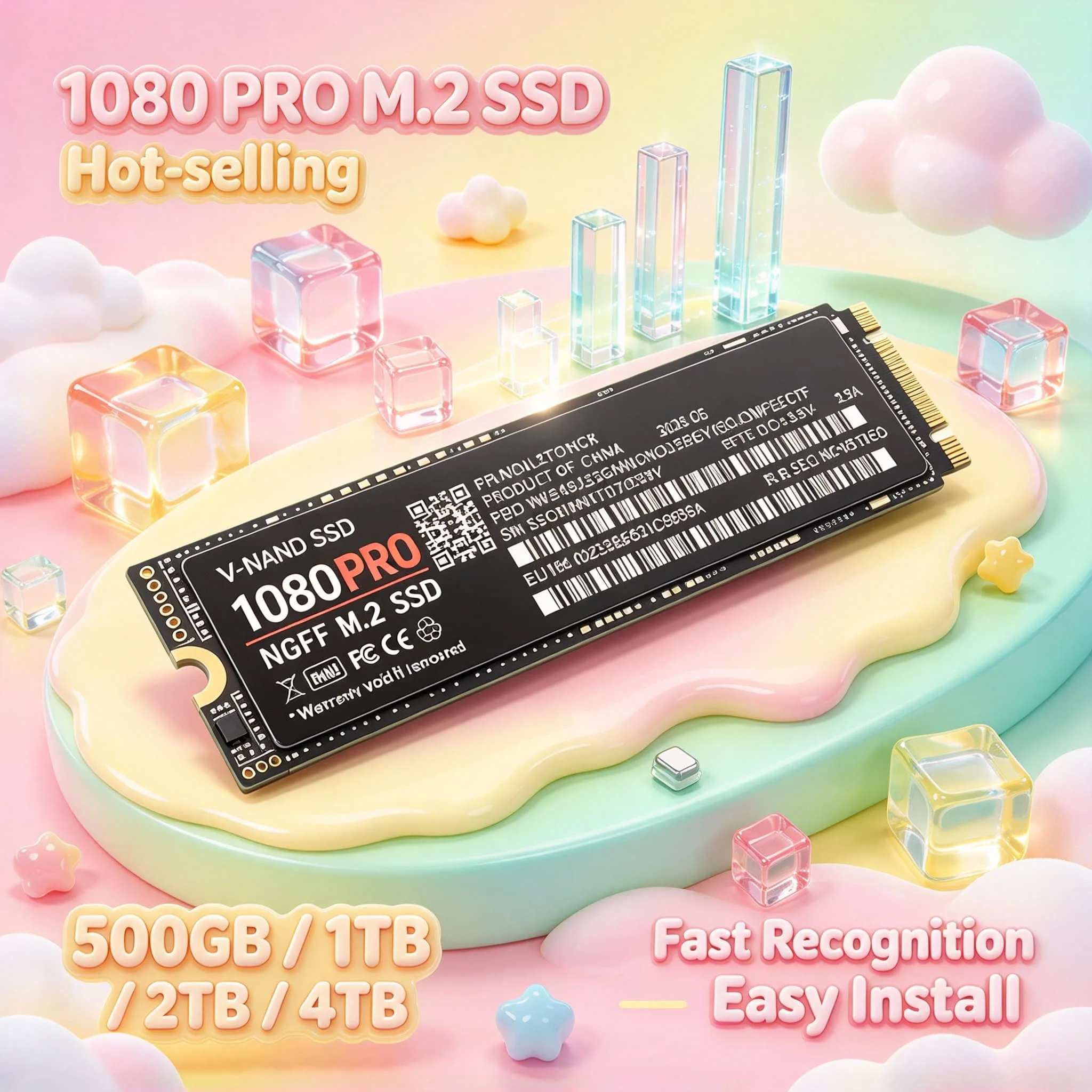 1080PRO NGFF SSD M2 SATA3 Inside Solid State Drive 4TB 2TB 500GB 1TB for Laptop Desktop Computer Fast Internal Hard Disk PC