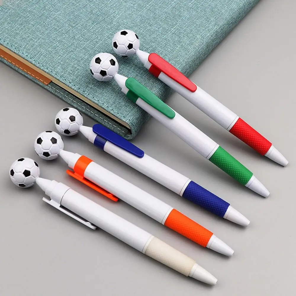 

5 Pcs/Bag Wrting Stationery Cute Football Ballpoint Pen Creative Multi-use Writing Pens Soccer Shape Durable Ink Pens Students