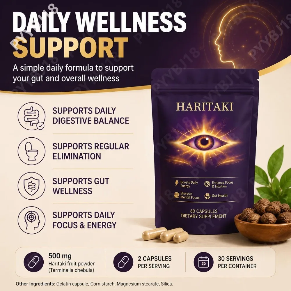 Haritaki Fruit Powder Capsules 500mg Terminalia Chebula Fruit Extract Supports Digestive Balance & Natural Clarity 60 Capsules