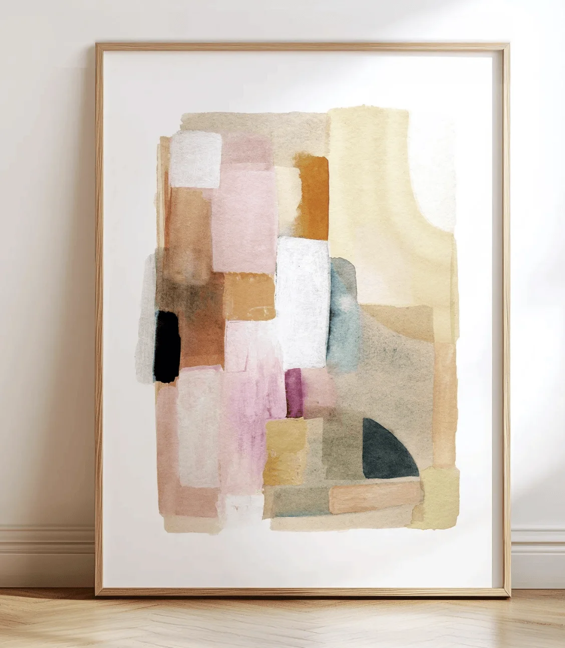 Home Decor Minimal - Boho Pastel Pink Neutral Block Abstract